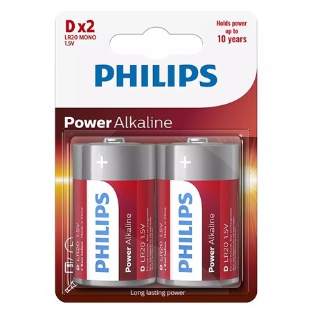 baterie power alkaline lr20 d blister 2 buc philips