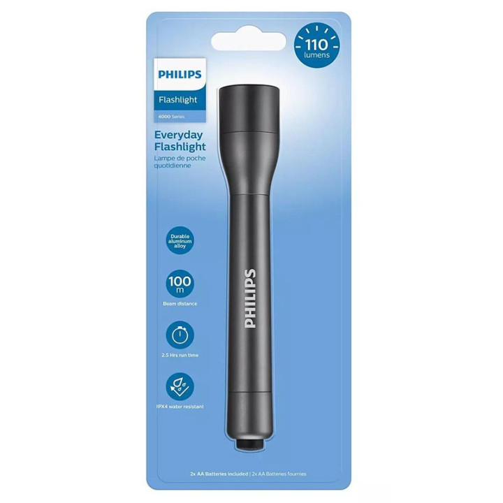 lanterna led aluminiu 110 lumeni 2 aa philips