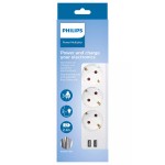 prelungitor 3 prize 2m 2 x usb philips