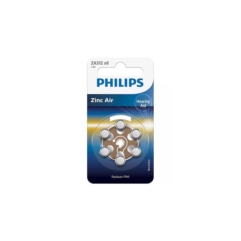 baterie auditiva zinc air blister 6 buc philips