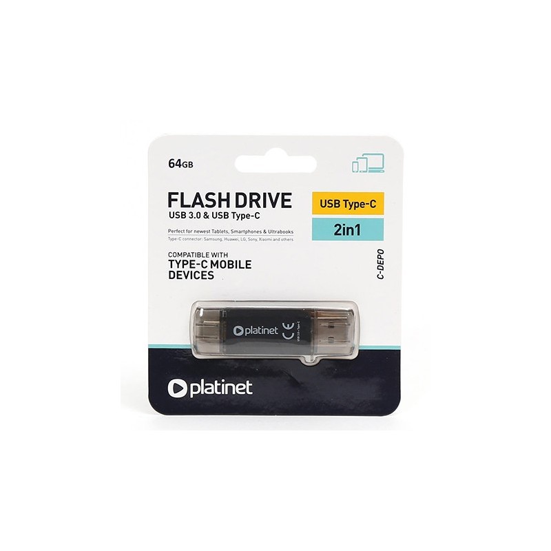 flash drive usb 3.0 si type c 64gb c-depo platinet