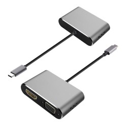adaptor tip c - hdmi 4k 30hz si vga (simultan)