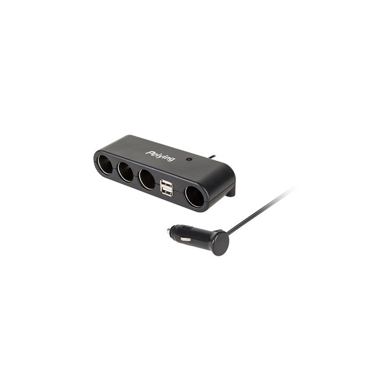 splitter bricheta auto x4 cu usb si cablu peiying splitter bricheta auto x4 cu usb si cablu peiying