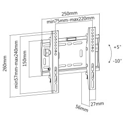 suport led tv 23-42 inch inclinatie verticala