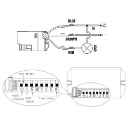 senzor pir senzor extern 800w 360 grade