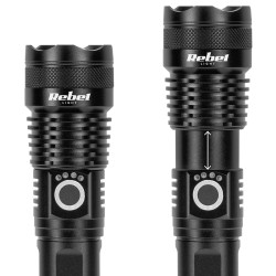 lanterna 10w 1000 lm ip65 acumulator 26650 rebel