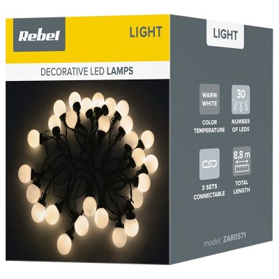sir led iluminat festiv alb cald 8.8m rebel