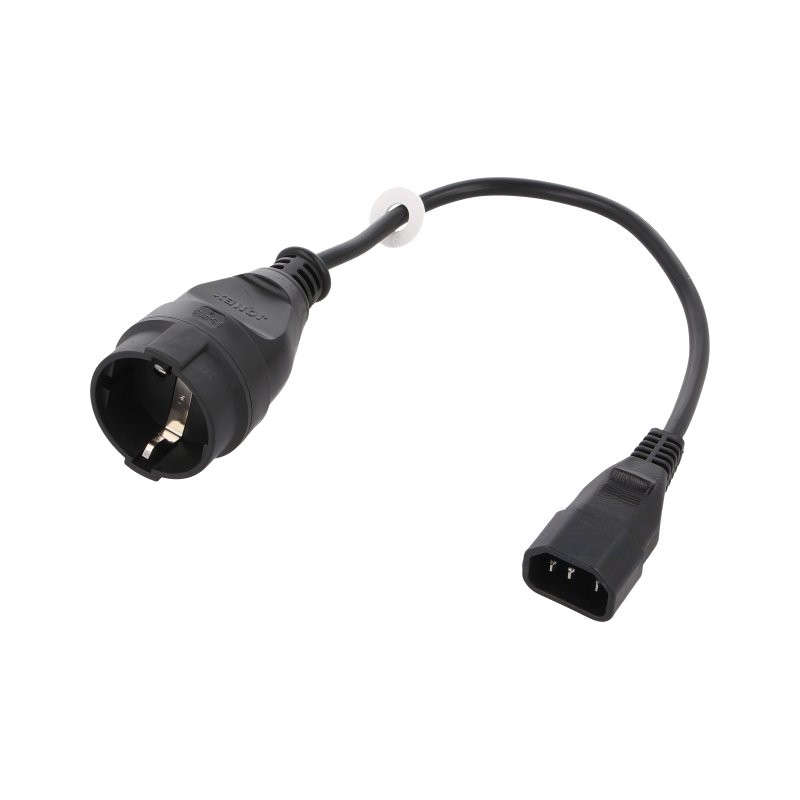 Cabluri, Cablu CEE 7/4 (F) priză,IEC C14 tată 0,3m Prize: 1 negru PVC -1, dioda.ro