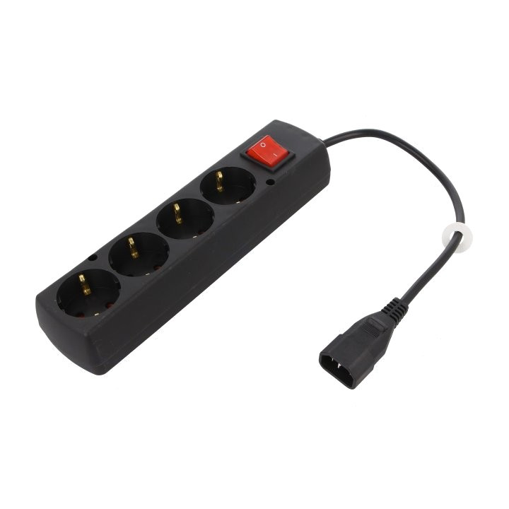 Cabluri, Cablu CEE 7/4 (F) priză,IEC C14 tată 0,3m cu întrerupător -1, dioda.ro