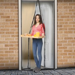 plasa tantari pt. usi - inchidere magnetica, 100x210 cm - negru