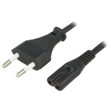Cabluri, Cablu CEE 7/16 (C) mufă,IEC C7 mamă 1,5m Prize: 1 negru PVC -1, dioda.ro