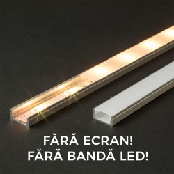 profil u din aluminiu pt. benzi led 1000x17x8mm