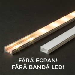 profil u din aluminiu pt. benzi led 1000x17x8mm