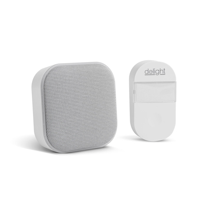 sonerie wireless 2 in 1 si lumina de noapte - kinetic - alb
