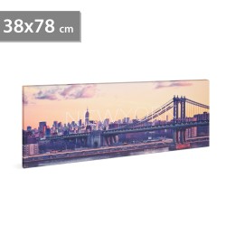 tablou decorativ cu led - ,,new york" - 2 x aa, 38 x 78 cm