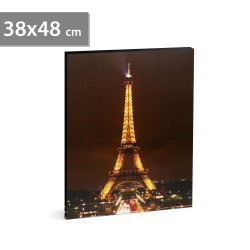 tablou decorativ cu led - ,,turnul eiffel" - 2 x aa, 38 x 48 cm