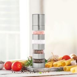 rasnita pentru condimente 4 in 1 - inox - 5 x 21 cm - bewello