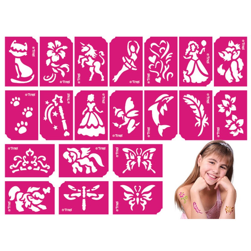 set sabloane tatuaje - pentru fete - 21 buc