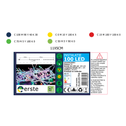 instalatie craciun albastru 100 led 8m ip20