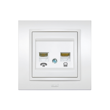 zena alb priza 1xutp cat6e telefon euro st