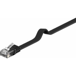 cablu de retea u/utp goobay, cat6, patch cord, plat, 7m, negru