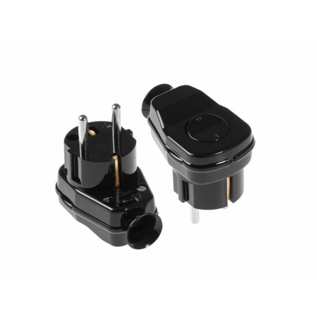 stecher shuko iesire laterala negru, intrerupator wt-16u/lk plastrol