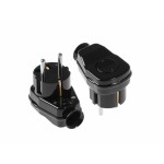 stecher shuko iesire laterala negru, intrerupator wt-16u/lk plastrol