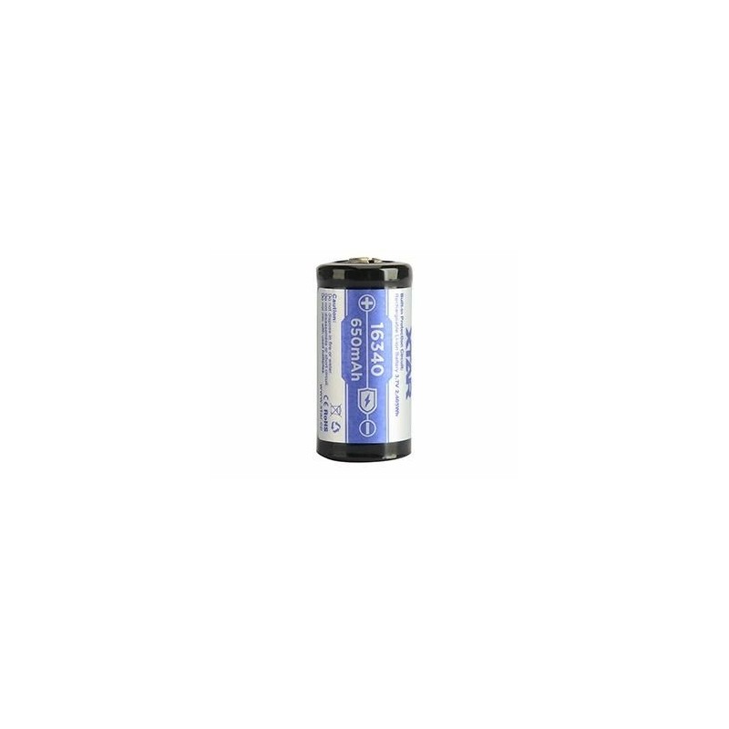 acumulator industrial li-ion terminal cu varf 16340 3.7v 650mah xtar