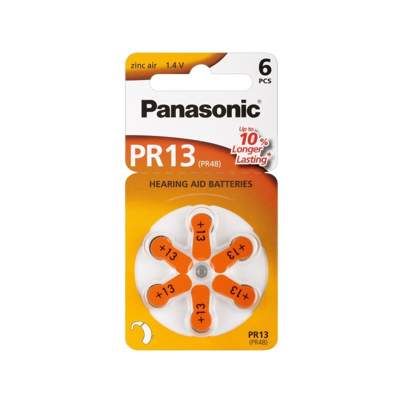 baterie auditiva zinc-air v13, ha13, pr48 panasonic
