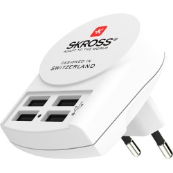incarcator retea skross 1.302422, 4x usb-a 4.8a, alb
