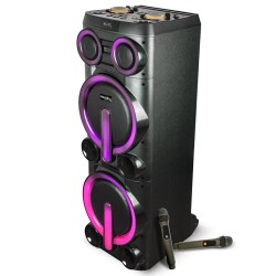 boxa portabila 2x10" bluetooth/aux/usb + mic wireless uhf