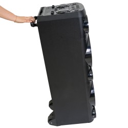 boxa portabila 2x10" bluetooth/aux/usb + mic wireless uhf