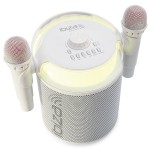 boxa karaoke cu 2 microfoane wireless bt/usb/msd/aux - alb boxa karaoke cu 2 microfoane wireless bt/usb/msd/aux - alb