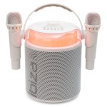 boxa karaoke cu 2 microfoane wireless bt/usb/msd/aux - alb boxa karaoke cu 2 microfoane wireless bt/usb/msd/aux - alb
