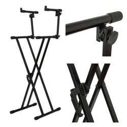 stativ pentru 2 clapei, negru