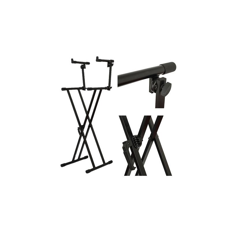 stativ pentru 2 clapei, negru