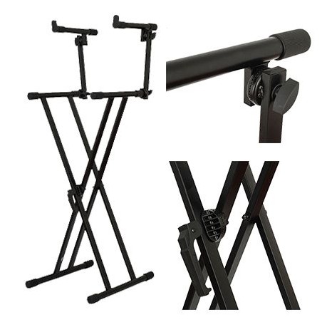 stativ pentru 2 clapei, negru