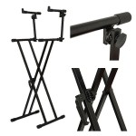 stativ pentru 2 clapei, negru