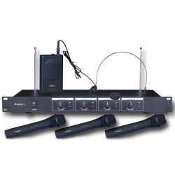 set 4 microfoane wireless( 3 mana + 1 casca) ibiza