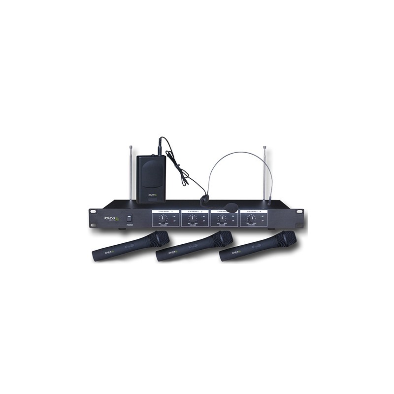 set 4 microfoane wireless( 3 mana + 1 casca) ibiza