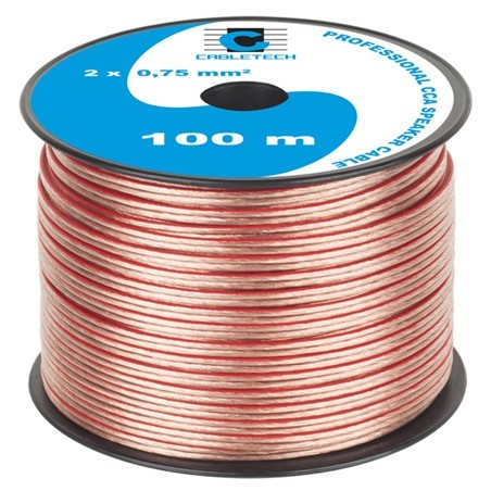 cablu difuzor cca 2x0.75mm transparent 100m
