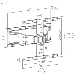 suport universal led tv ultra slim 37-75 kruger&matz