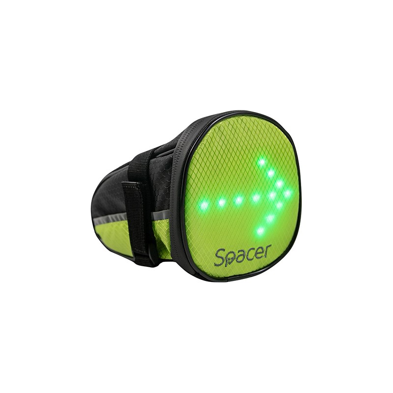 geanta bicicleta cu semnalizare led spacer