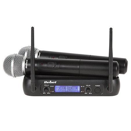 set doua microfoane vhf rebel