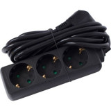 Cabluri, Prelungitor Strohm, 3 prize, protectie copii, 3x1mm, 1,5 m, Negru -1, dioda.ro