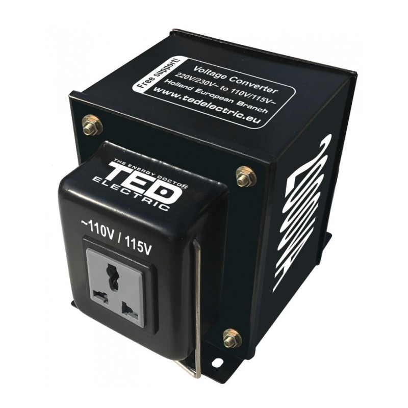 transformator de tensiune, convertor de la 220v la 110v, nereversibil 2000va 2000w, ted electric ted002259