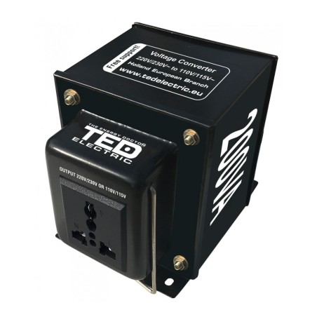 transformator de tensiune, convertor de la 220v la 110v si reversibil 200va 200w, ted electric ted003652