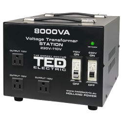 transformator de tensiune, convertor de la 220v la 110v si reversibil 8000va 6400w cu carcasa si regleta, ted electric ted000262