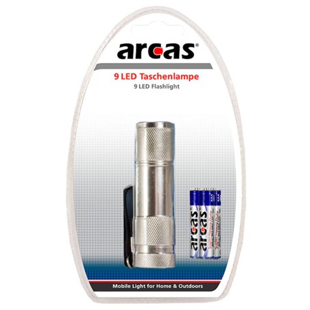 lanterna cu 9 led-uri, include 3 x aaa, arcas