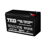 acumulator 12v stationar vrla, dimensiuni 151 x 65 x 95 mm, baterie 12v 9.1ah f2, ted electric ted003263